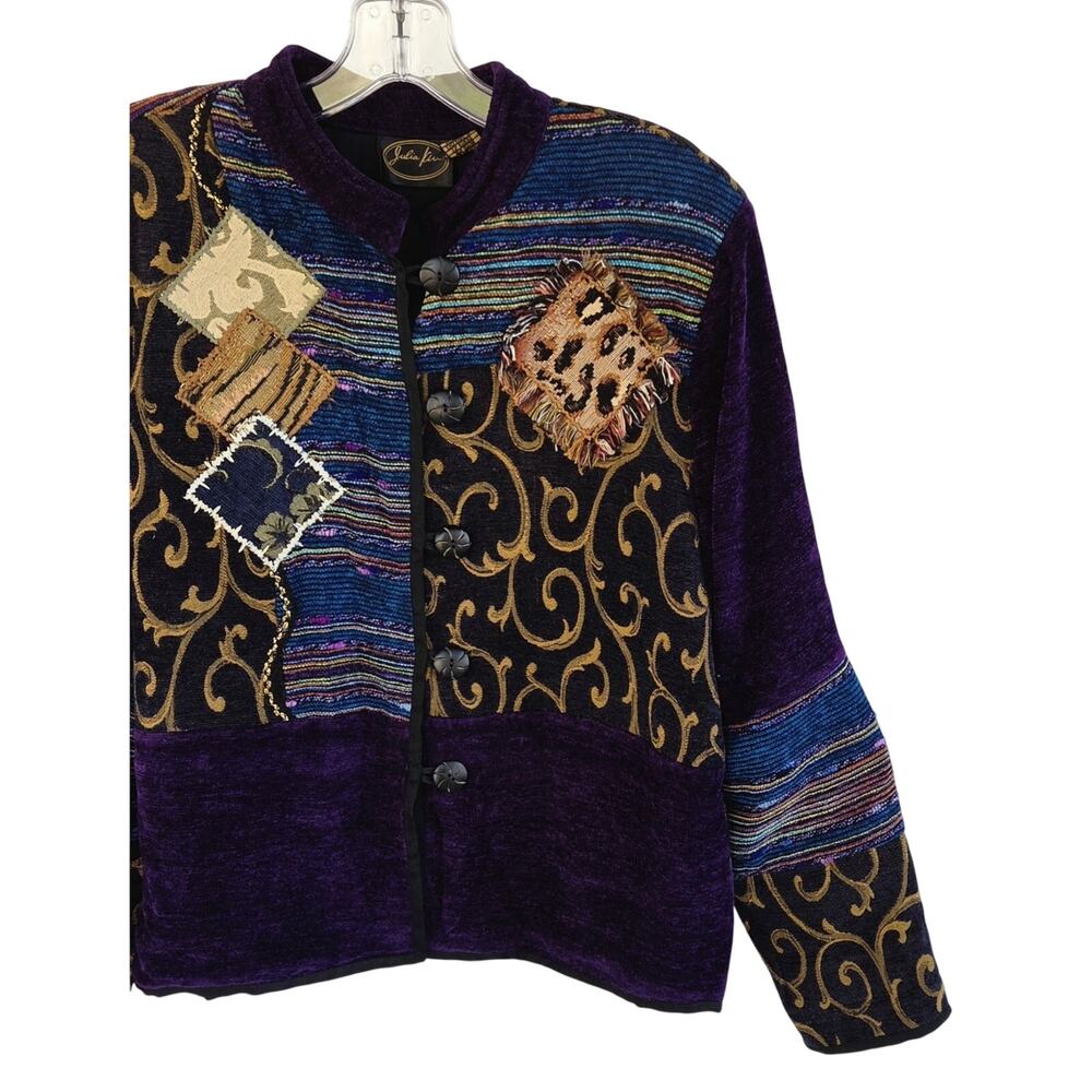 Julia Kim Vintage Patchwork Jacket M Wearable Art… - image 3